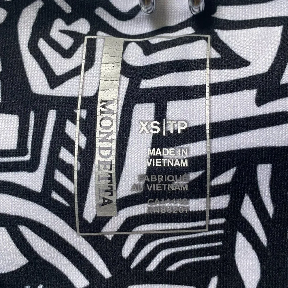 Mondetta Black and White Leggings, X-Small